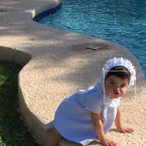 Baby dress and bonnet